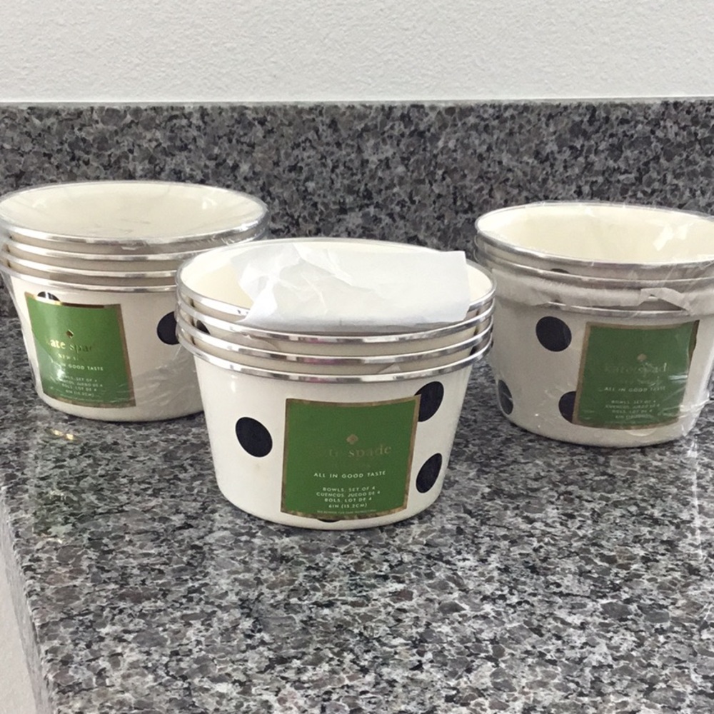 - Kate Spade New York Black Polka Dot Bowls Set. All in good taste bowls s… - Picture 2 of 6